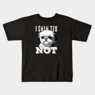 I Shih Tzu Not No. 2: A Very Cute Shih Tzu Dog on a Dark Background Kids T-Shirt